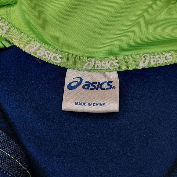 Girl's Asics Running Track Jacket Blue with Green Large 14-16 - Picture 8 of 10